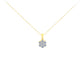 14K Yellow Gold 1.00 Cttw Brilliant Round-Cut Diamond 7 Stone Floral Cluster 18" Pendant Necklace (H-I Color, SI2-I1 Clarity)