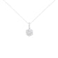 14K White Gold 2.00 Cttw Brilliant Round-Cut Diamond 7 Stone Flower Cluster 18" Pendant Necklace (H-I Color, SI2-I1 Clarity)