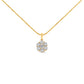 14K Yellow Gold 2.00 Cttw Brilliant Round-Cut Diamond 7 Stone Flower Cluster 18" Pendant Necklace (H-I Color, SI2-I1 Clarity)