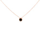 14K Rose Gold 3 1/2 Cttw Bezel-Set Black Round Diamond Solitaire Pendant Necklace (Black Color, I2-I3 Clarity) - 18"