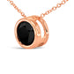 14K Rose Gold 3 1/2 Cttw Bezel-Set Black Round Diamond Solitaire Pendant Necklace (Black Color, I2-I3 Clarity) - 18"
