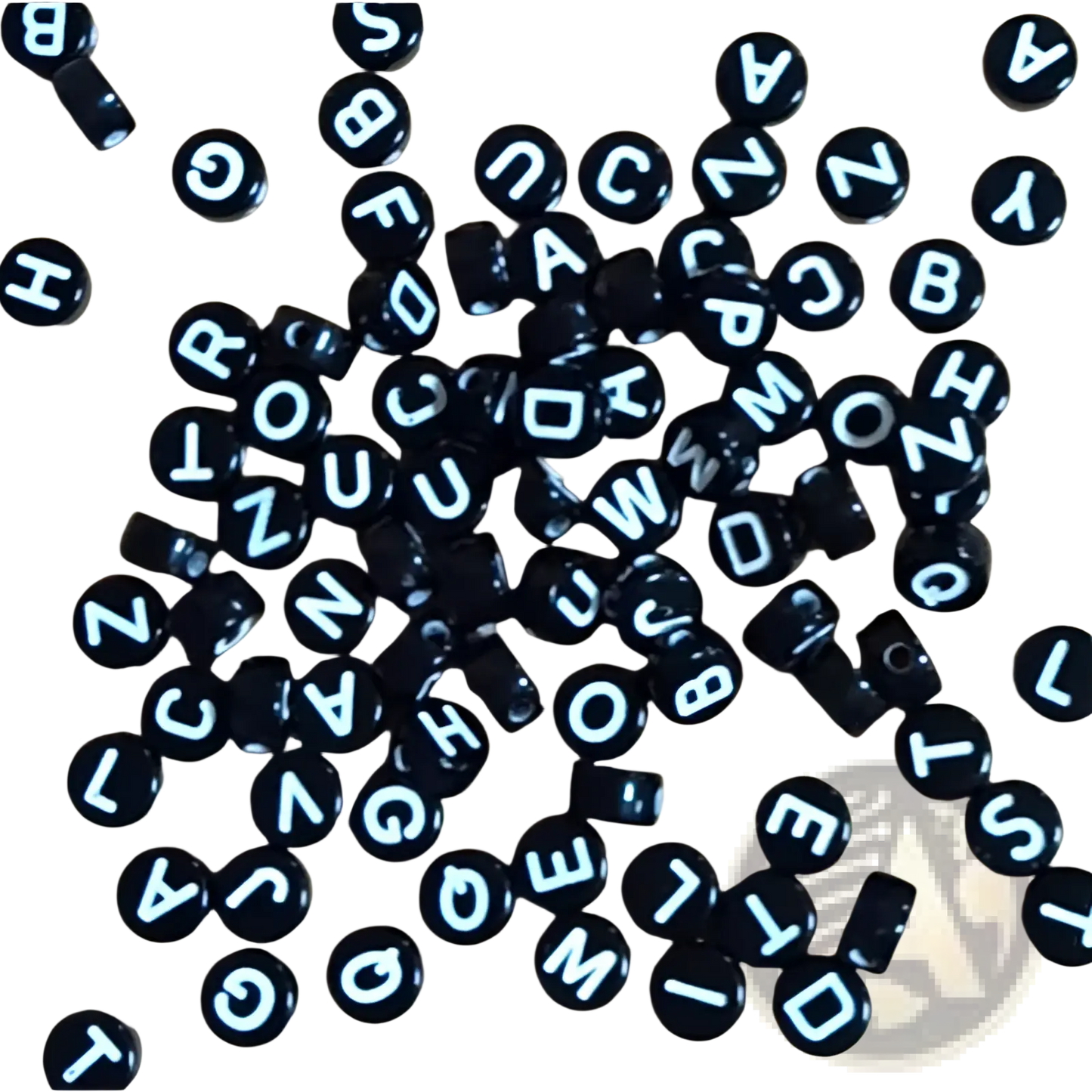 800 Piece Black Acrylic Alphabet and Number Bead Set