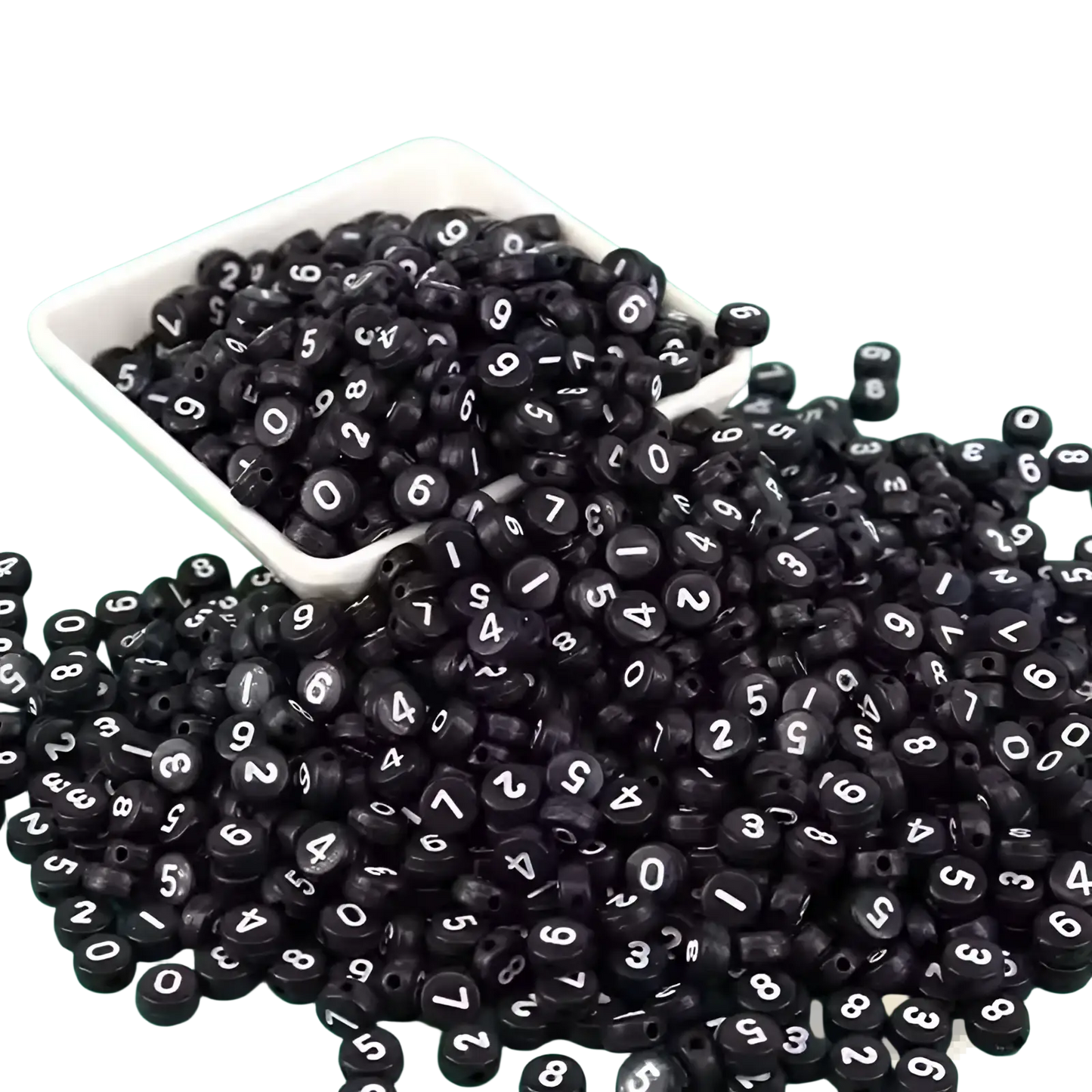 800 Piece Black Acrylic Alphabet and Number Bead Set