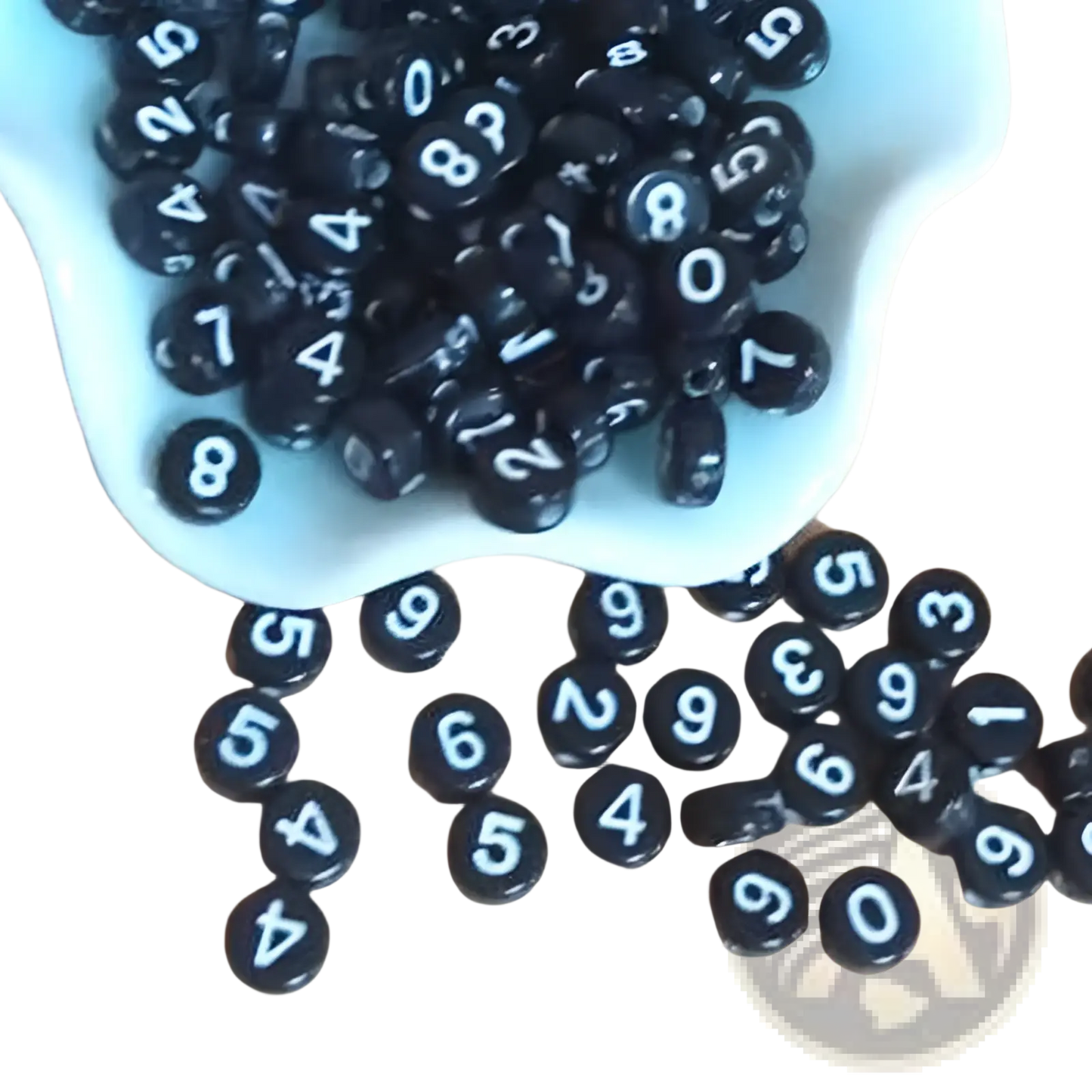 800 Piece Black Acrylic Alphabet and Number Bead Set