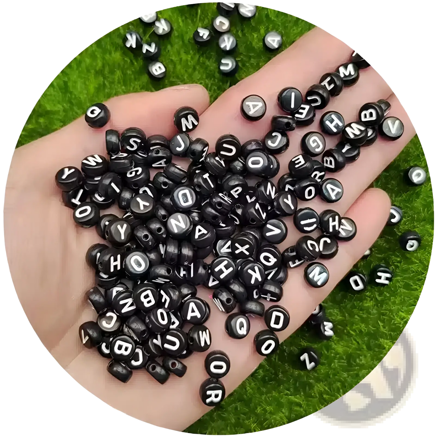 800 Piece Black Acrylic Alphabet and Number Bead Set