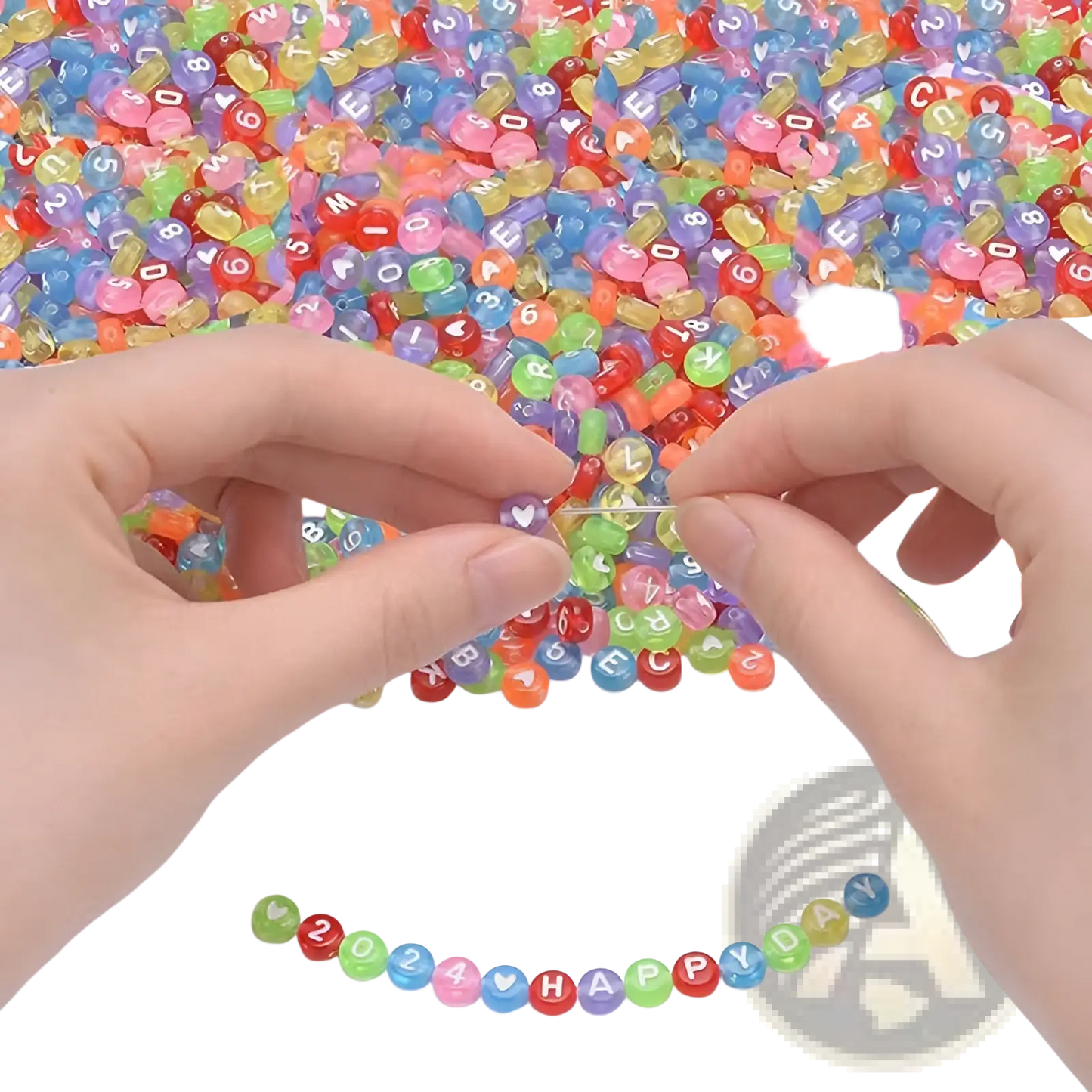 800 Piece Mixed Acrylic Alphabet and Number Bead Set