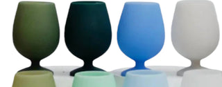 Porter Green - Conjunto de 4 taças de vinho flutuantes e inquebráveis ​​de silicone Stemm