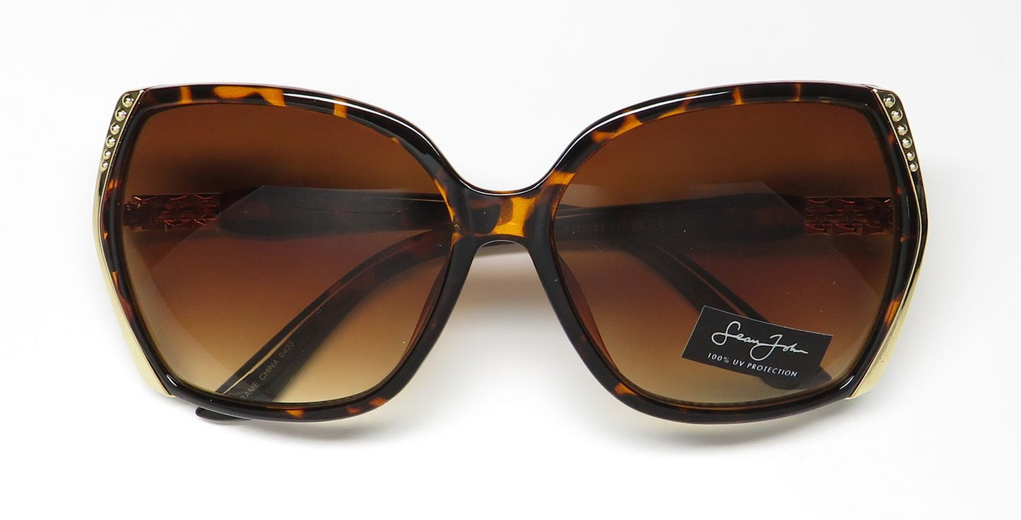 Óculos de sol Sean John SJS2023 Lentes grandes 100% proteção UV Designer des
