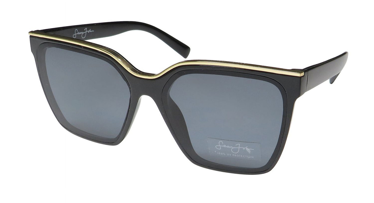 Óculos de sol Sean John SJS2036 com proteção 100% UV/UVB, elegante, premium, acetato, raro