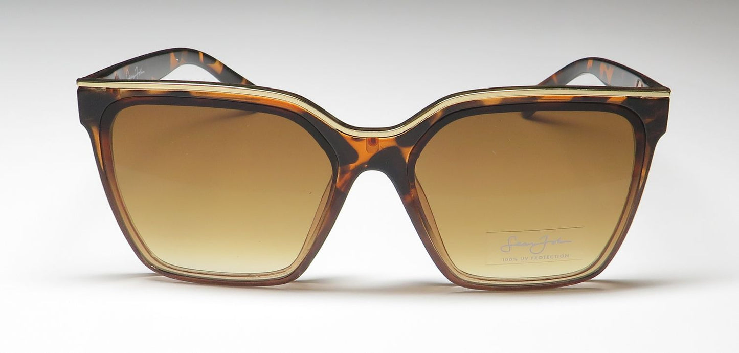 Óculos de sol Sean John SJS2036 com proteção 100% UV/UVB, elegante, premium, acetato, raro