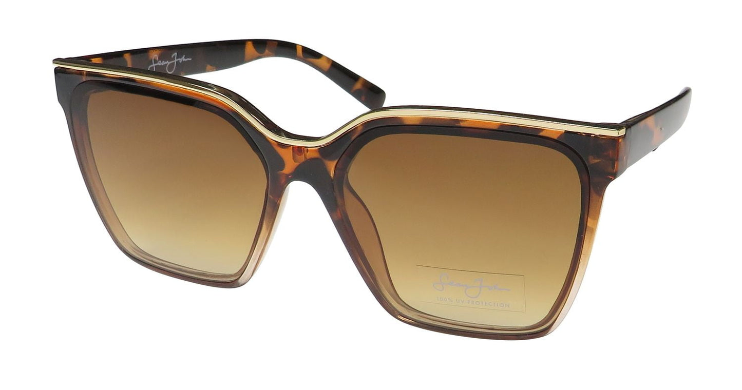 Óculos de sol Sean John SJS2036 com proteção 100% UV/UVB, elegante, premium, acetato, raro