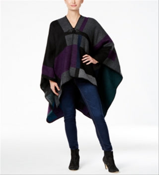 Poncho Mondrian Colorblock Feminino Steve Madden Preto Tamanho Regular