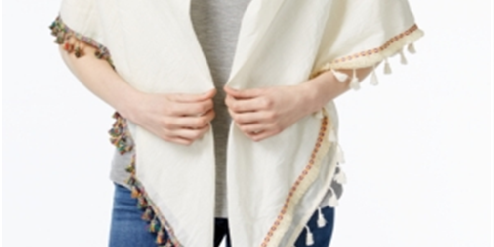 Steve Madden Catalunya Tassel Wrap Feminino Branco Tamanho Regular