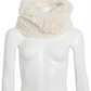 Cachecol infinito de inverno falso feminino Steve Madden, branco, tamanho regular