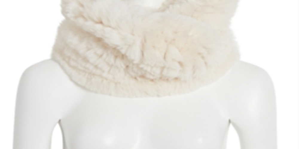 Cachecol infinito de inverno falso feminino Steve Madden, branco, tamanho regular