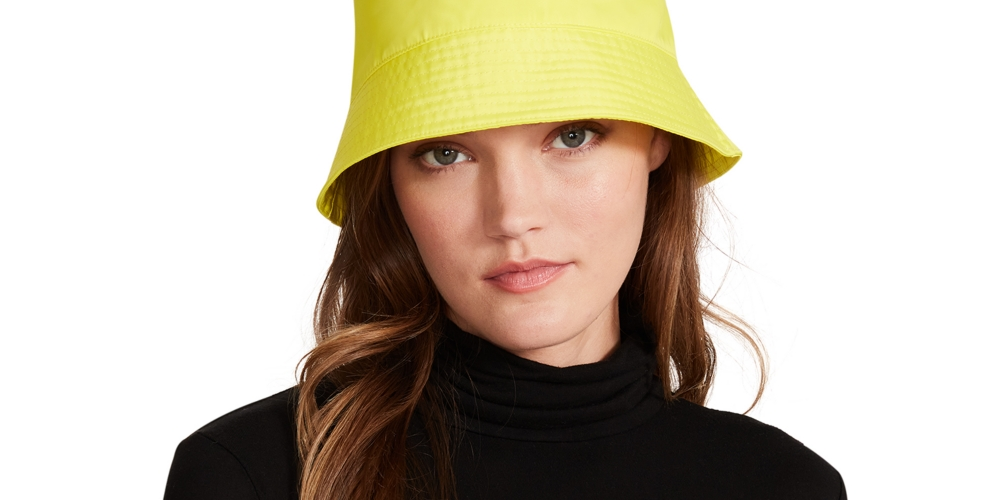 Chapéu Bucket Steve Madden Feminino com Forro de Cetim e Nylon, Amarelo, Tamanho Regular