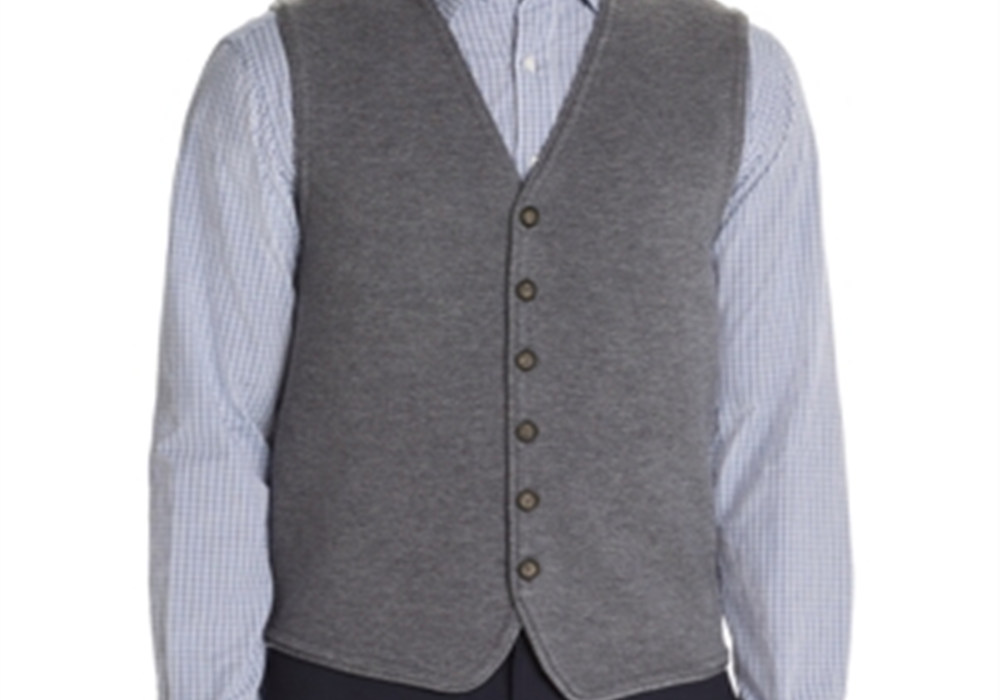 Colete de lã merino azul marinho da loja masculina da Bloomingdale's