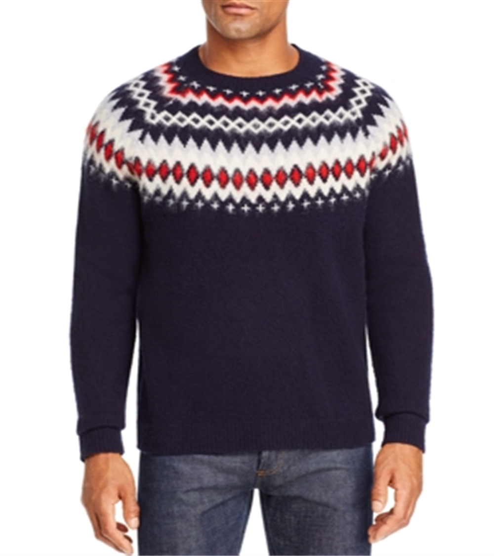 Suéter Fair Isle de lã merino da Bloomingdale's, azul, da loja masculina