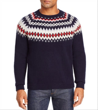 Suéter Fair Isle de lã merino da Bloomingdale's, azul, da loja masculina