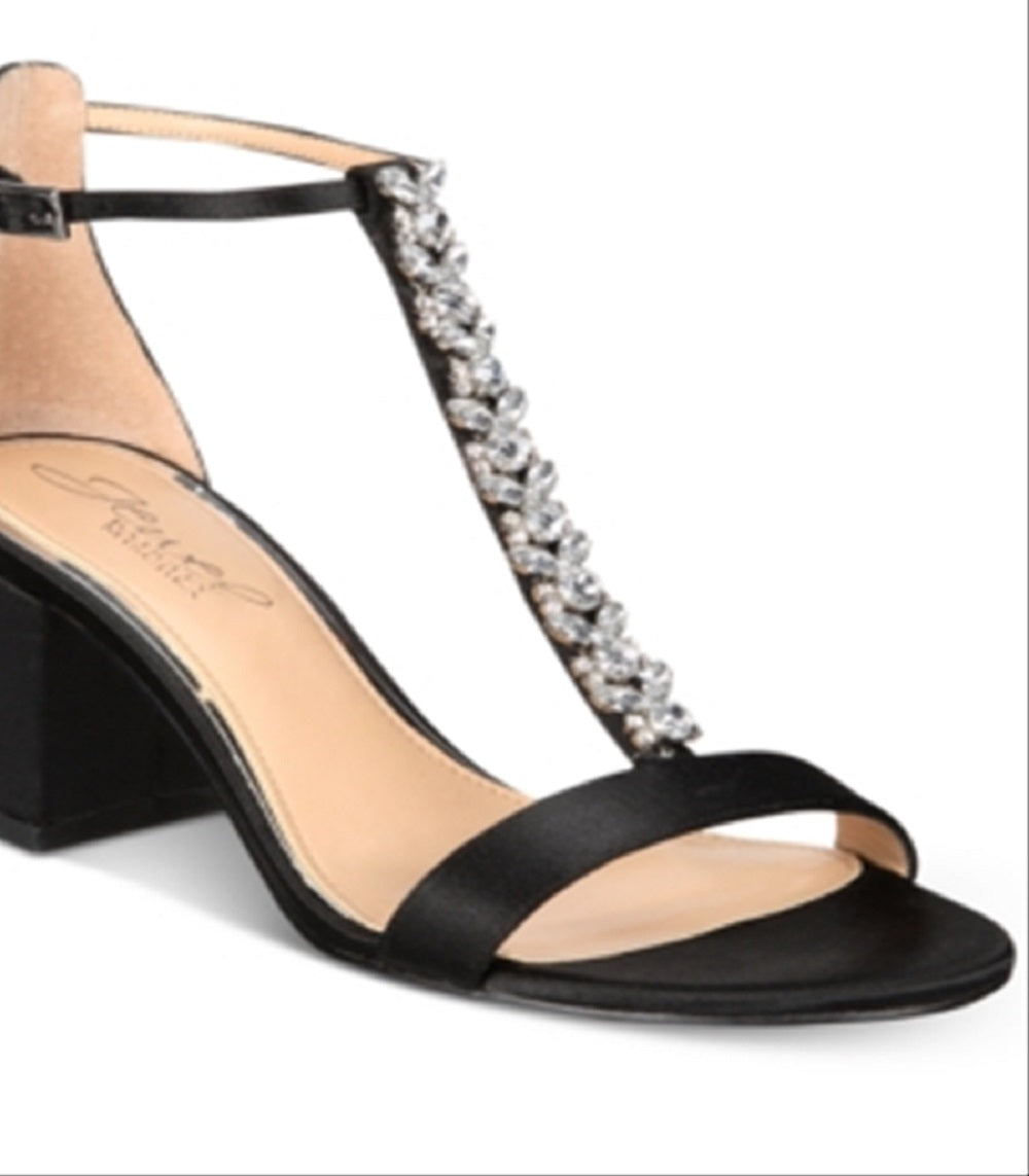 Sandálias de noite Lindsey Badgley Mischka femininas, pretas, tamanho 6,5 M