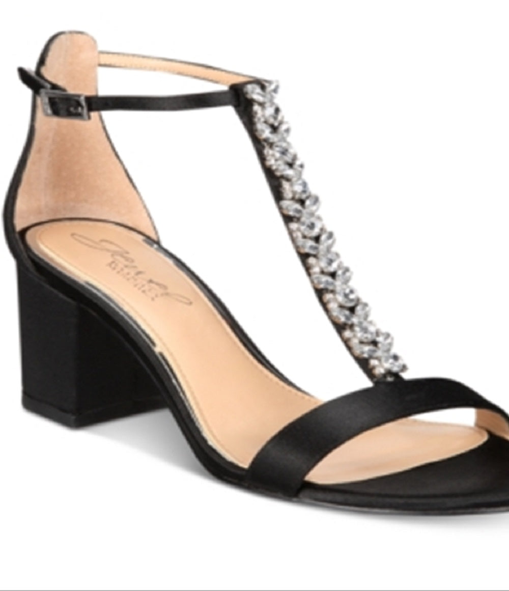 Sandálias de noite Lindsey Badgley Mischka femininas, pretas, tamanho 6,5 M