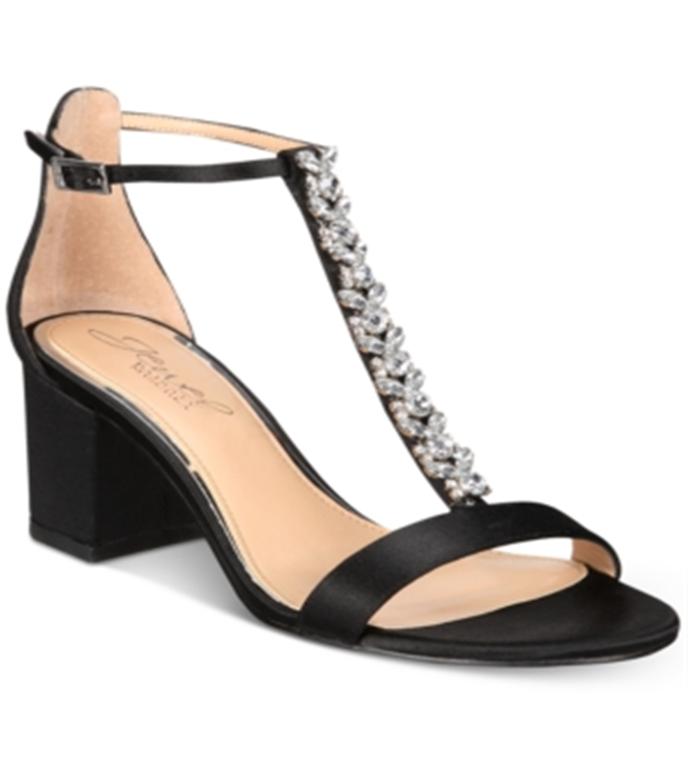 Sandálias de noite Lindsey Badgley Mischka femininas, pretas, tamanho 6,5 M