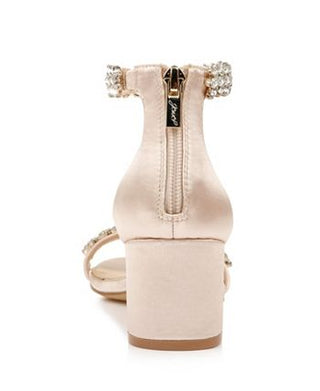 Sandálias de noite Badgley Mischka Bronwen femininas com salto bloco marrom, tamanho 9 M