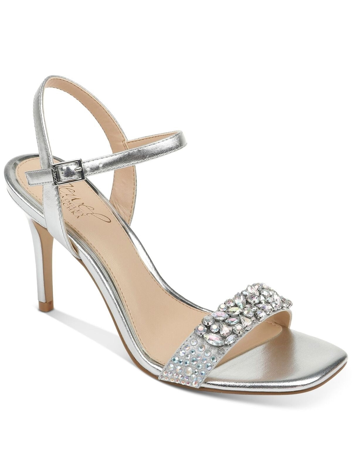 Badgley Mischka Natasha Patente Salto Alto Feminino Cinza Tamanho 6