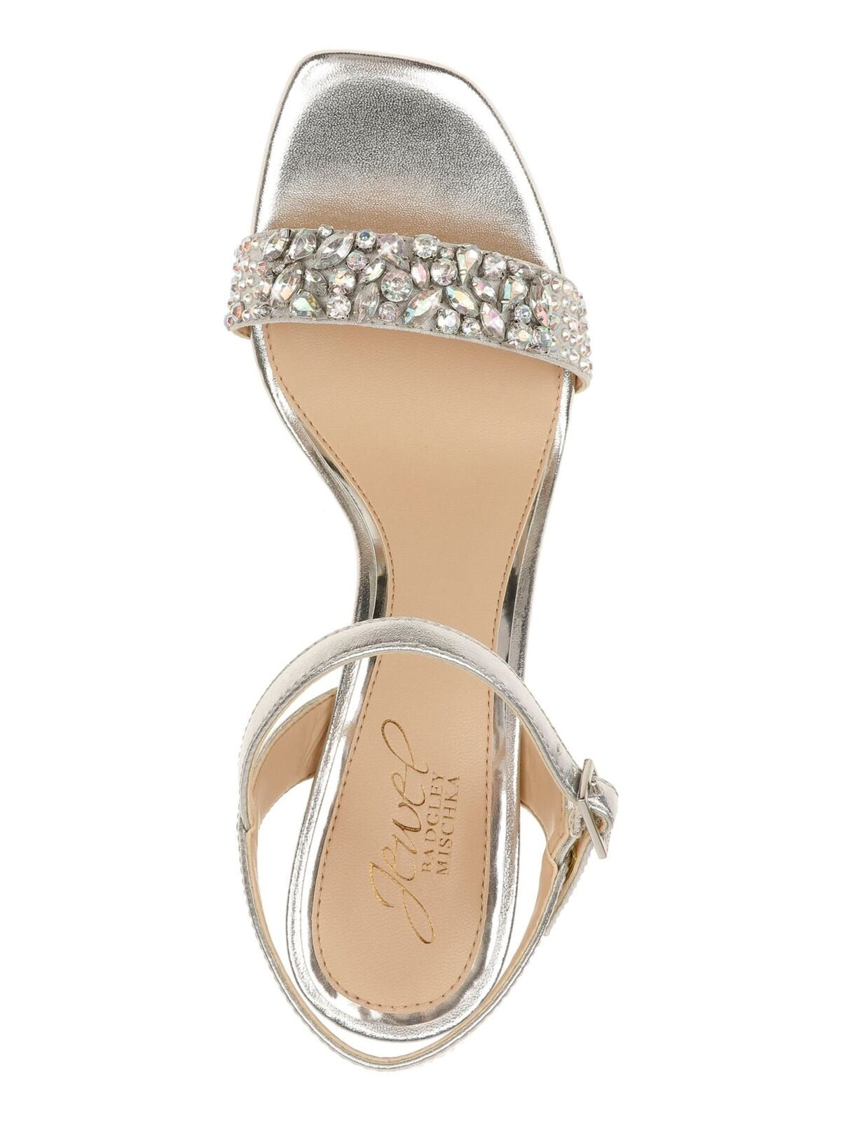 Badgley Mischka Natasha Patente Salto Alto Feminino Cinza Tamanho 8