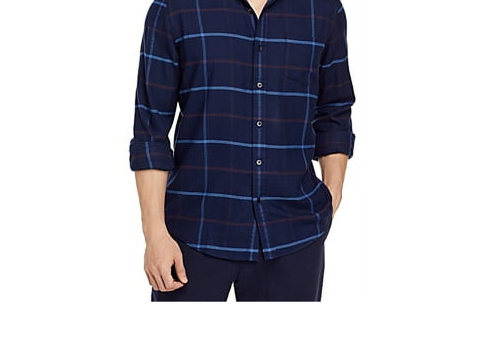 Camisa de flanela de sarja de manga comprida regular fit da The Men's Store at Bloomingdale's, azul