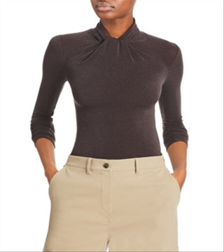 Lvir Twisted Top de gola alta marrom tamanho L