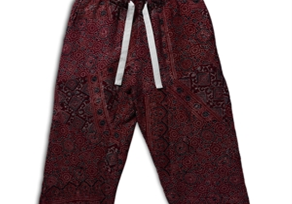 Calça Karu Research Vintage Kantha Cotton Regular Fit com Cordão Azul Tamanho 32 REG