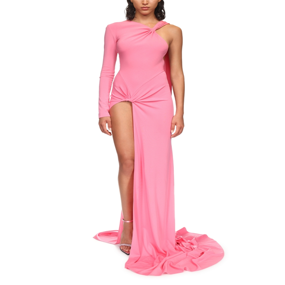 Vestido assimétrico David Koma Twist rosa tamanho 8