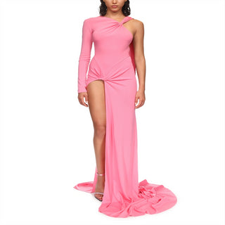 Vestido assimétrico David Koma Twist rosa tamanho 8