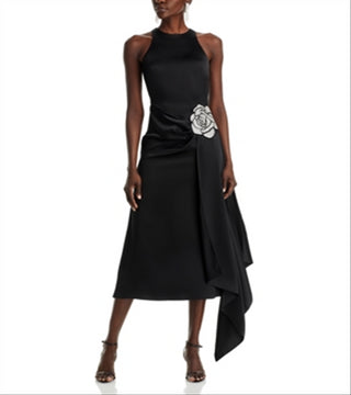 Vestido cachecol assimétrico com cristais David Koma, preto, tamanho 4