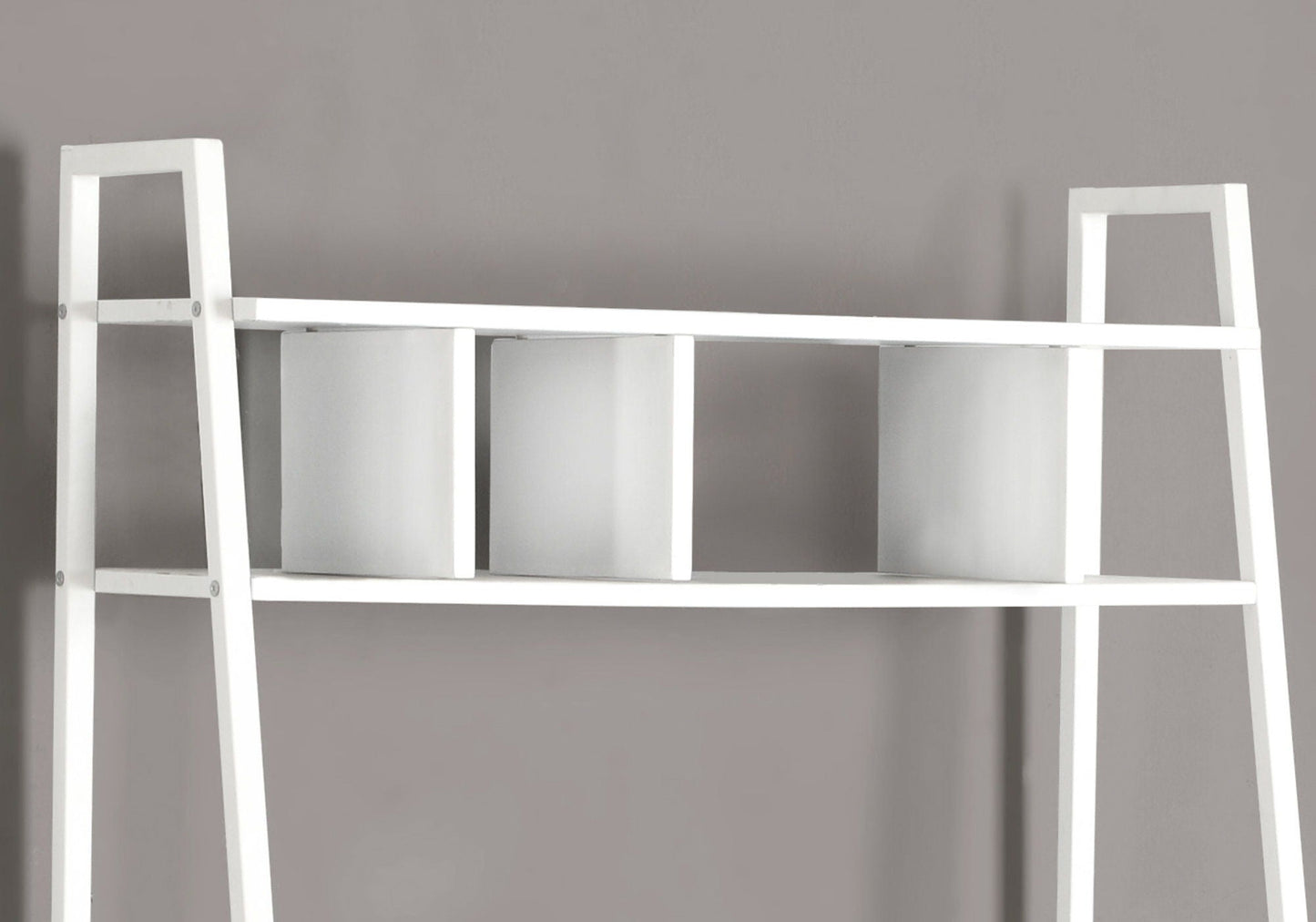 Computer Desk for Home Office, Laptop & Storage Shelves - White