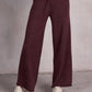 Labiz Fashion - V-neck Wide Cuff Knit Cardigan And Pants