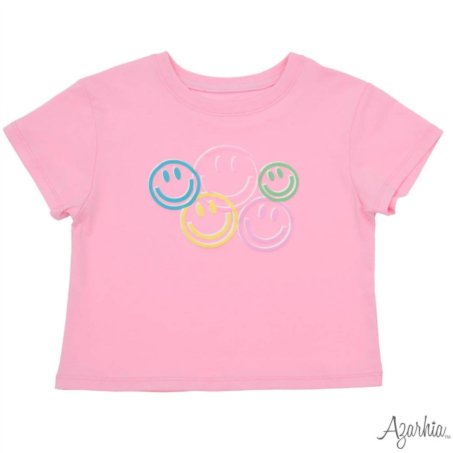 Azarhia - Girls' Smiley Face Puffy Boxy Tee