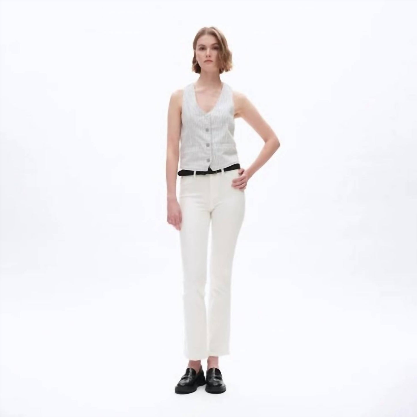 Bayeas - White Straight Leg Jeans