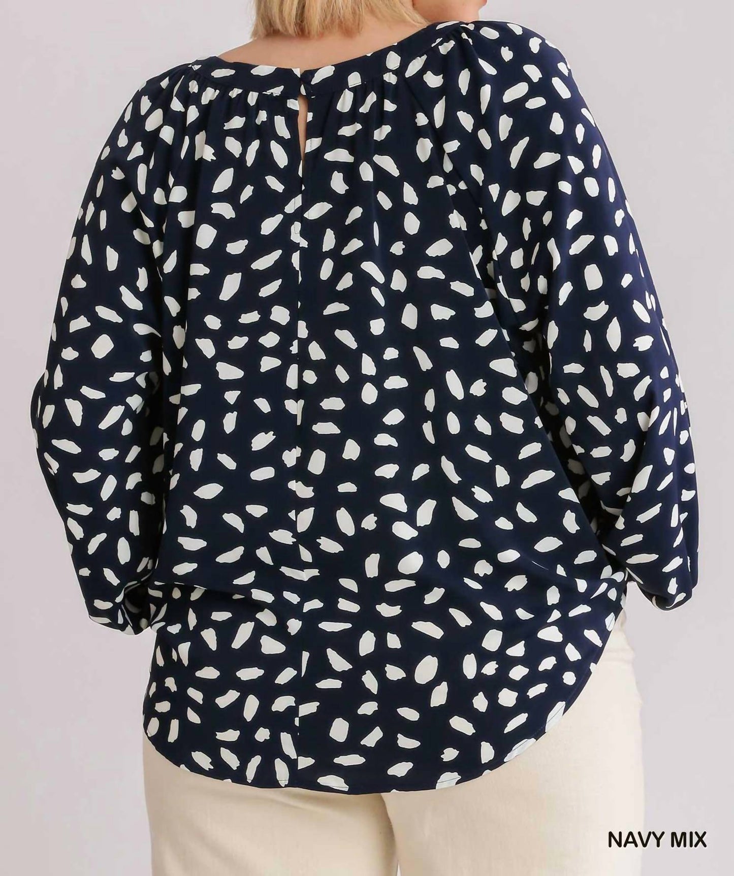Umgee - Animal Print Round Neck Long Sleeve Top