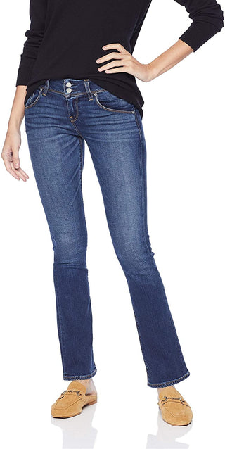 Calça jeans feminina Hudson Jeans azul Beth Baby Bootcut tamanho 28P