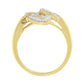 10k Yellow and White Gold 1/2 Cttw Baguette and Round Diamond Bypass Triple Leaf Ring (I-J Color, I1-I2 Clarity) - Size 7