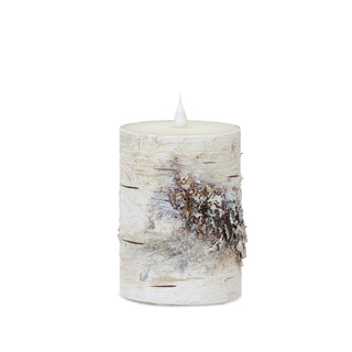LED Birch Designer Candle with Remote (Set of 2)