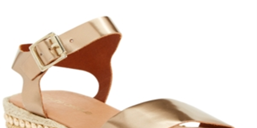 Sandálias femininas Andre Assous Vergie Espadrille Flatform cinza tamanho 7