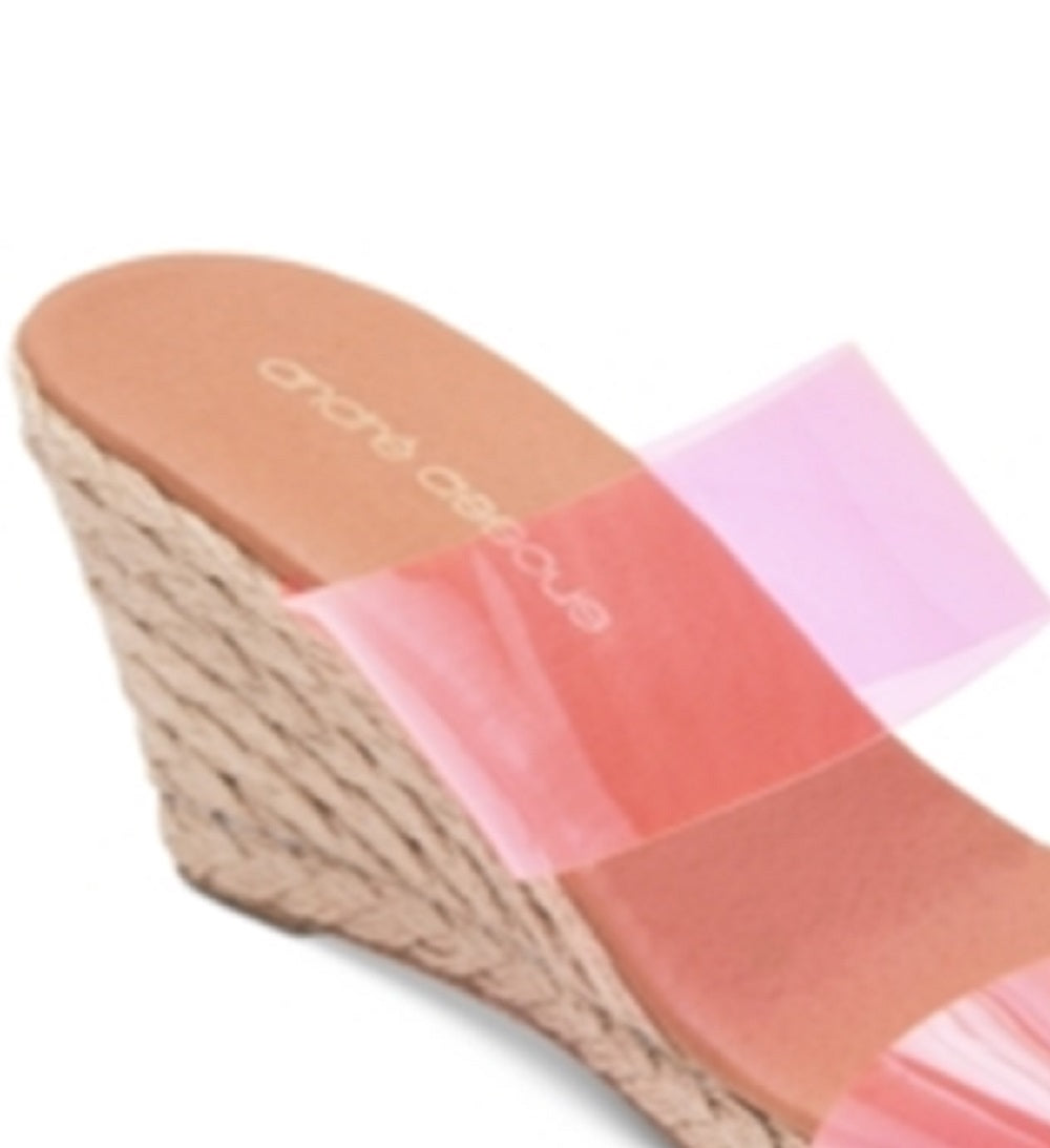 Sandálias plataforma casuais Andrea abertas para mulheres, tamanho 8, rosa, André Assous