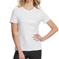 Camiseta feminina DKNY com lantejoulas, branca, tamanho grande