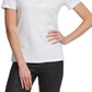 Camiseta feminina DKNY com lantejoulas, branca, tamanho grande
