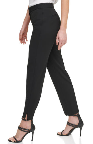 Calças de trabalho DKNY Foundation Slim Leg para mulheres, pretas, tamanho 6