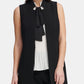 Blazer feminino DKNY sem mangas com lapela entalhada, preto, tamanho 4