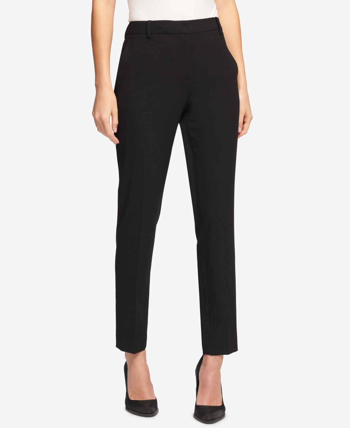 Calça DKNY Essex Slim Leg Feminina Preta Tamanho 18